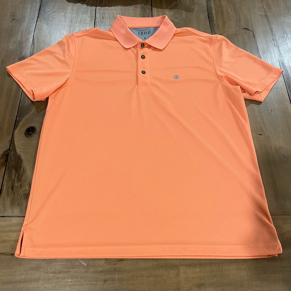 Izod Men’s Short Sleeve Golf Polo, Size Medium, Orange